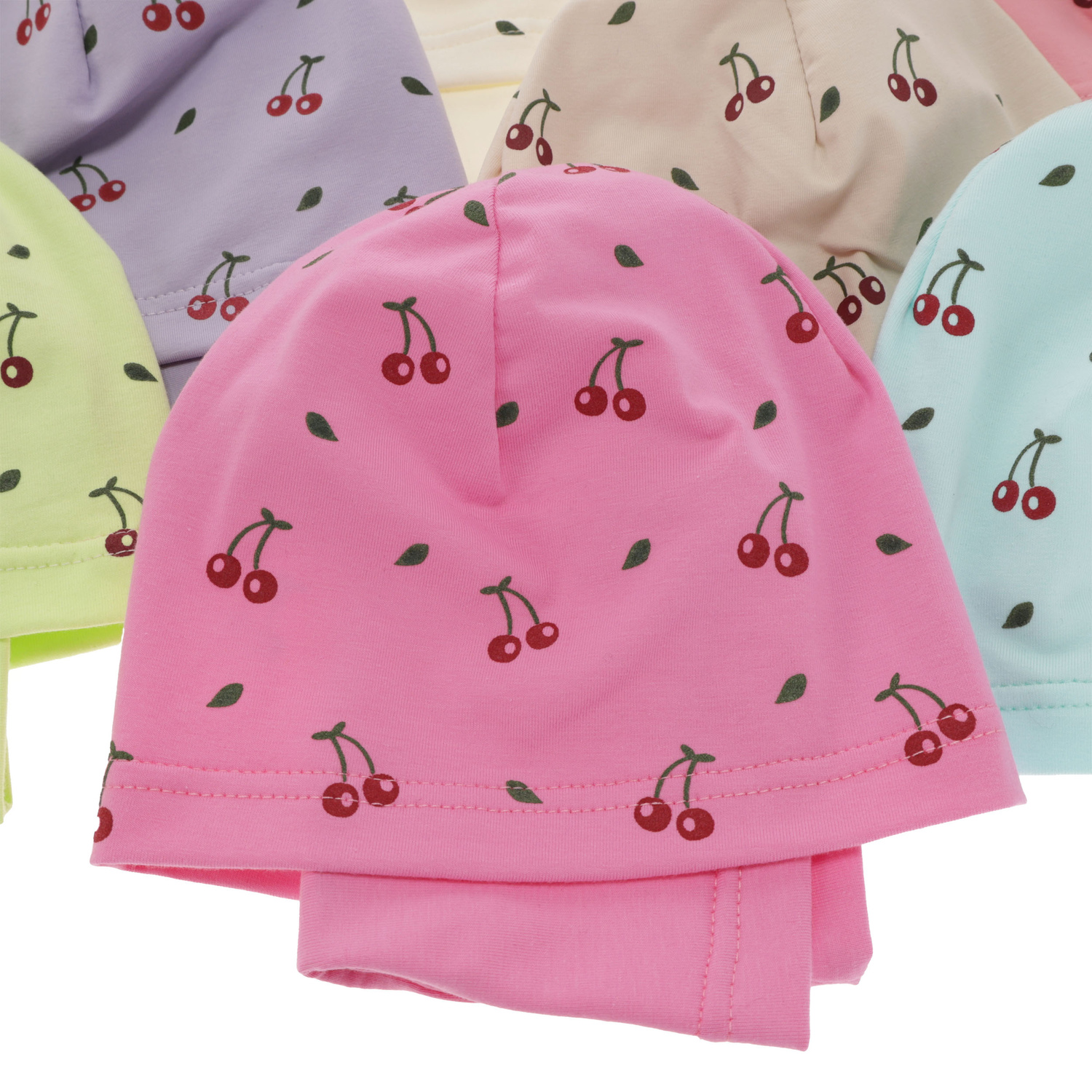 Herbst und Frühlingsset Mädchen baumwolle: Mütze und Schlauchschal Rosa Cerise