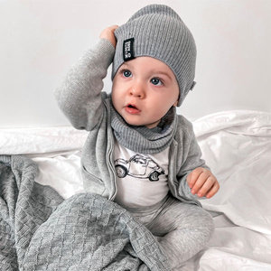 Herbst/ Frühjahrsset für Kinder: Mütze und Schlauchschal khaki Tunis