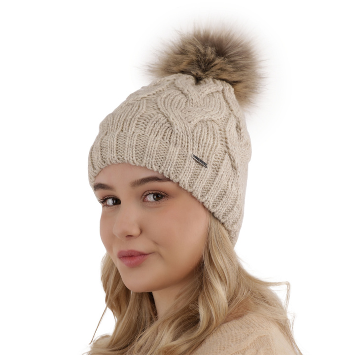 Wintermütze Damen mit Bommel Rosa Terri