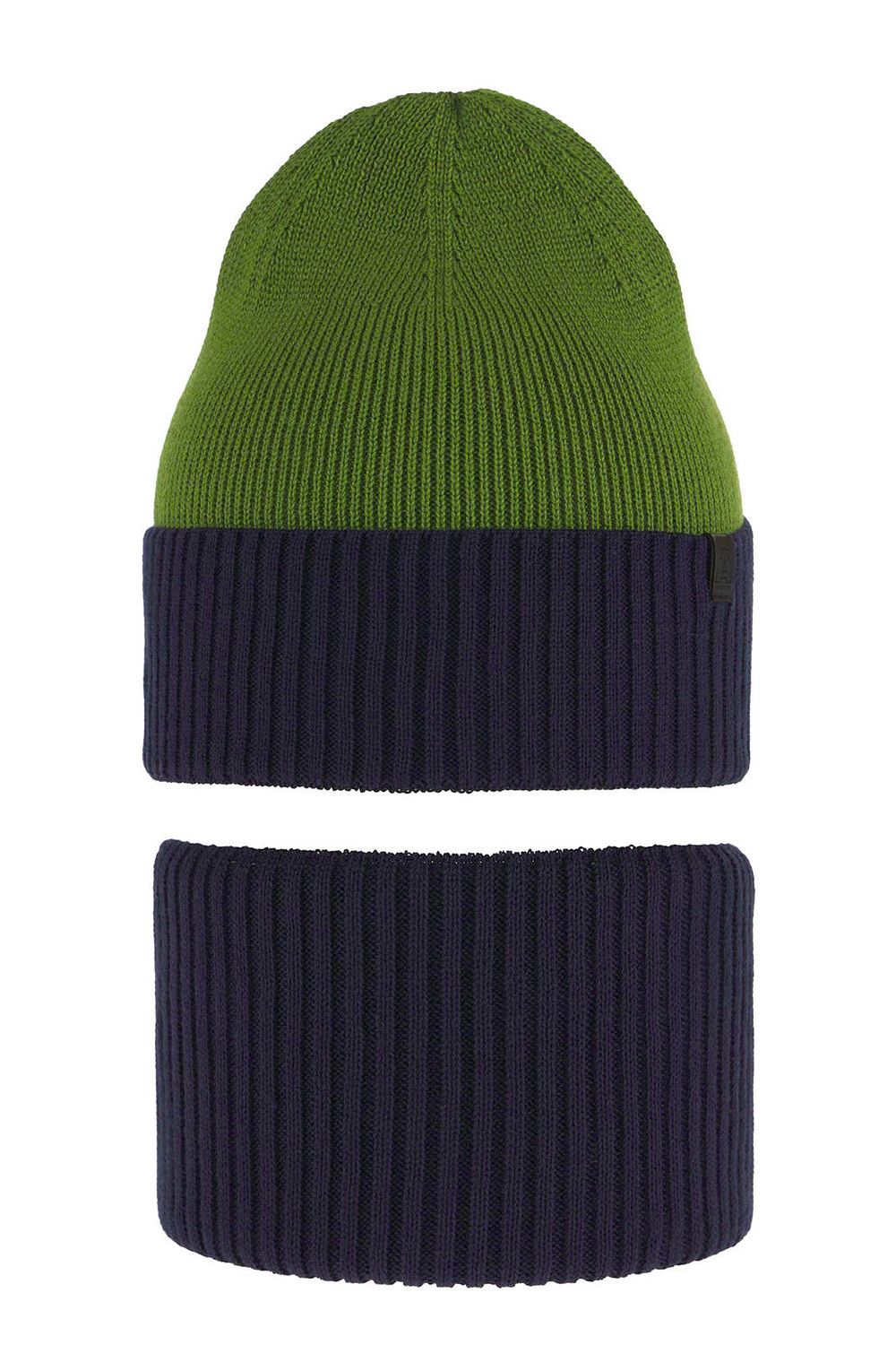 Herbst und Frühlingsset Jungen: Mütze und Schlauchschal, mit Baumwolle, Navy Blau Tauros
