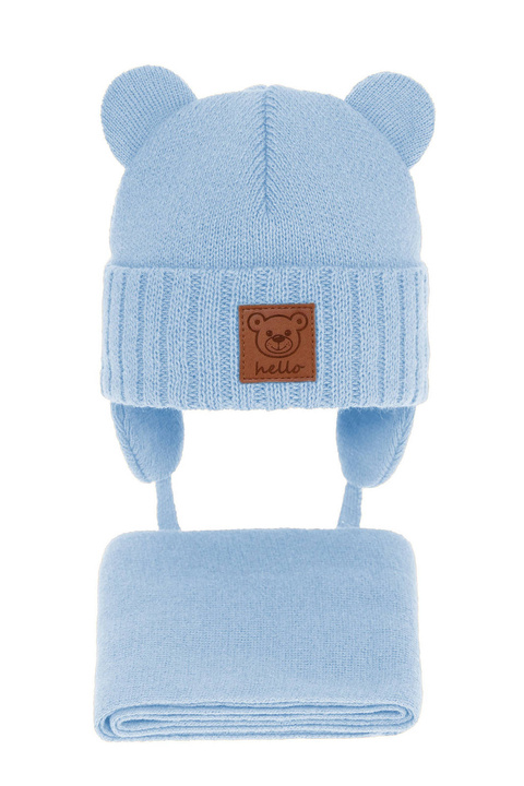 Winterset Jungen: Mütze und Schal Light Blue Petit