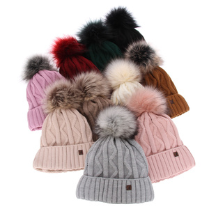 Wintermütze Damen mit Bommel Beige Renika