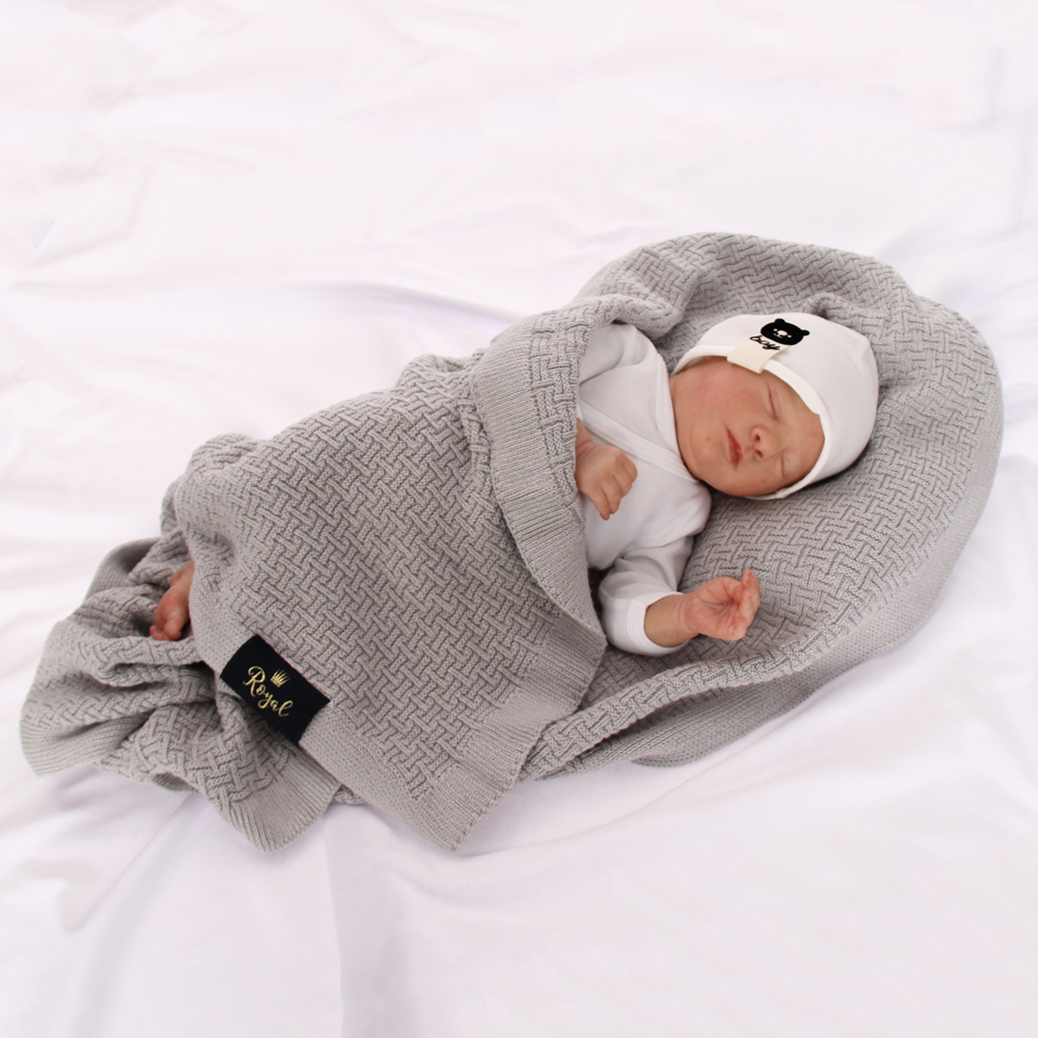 Baby und Kinder Decke aus 50% Bambus-Fasern, 50% Bamwolle Grau Pony