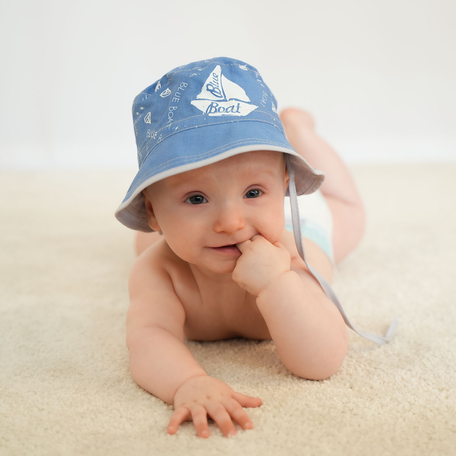 Gestrickter Sommerhut für Jungen Grau Boat