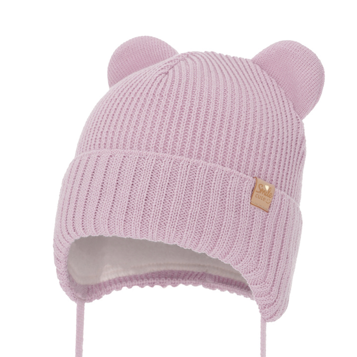 Wintermütze für Mädchen mit Merinowolle Violett Shira