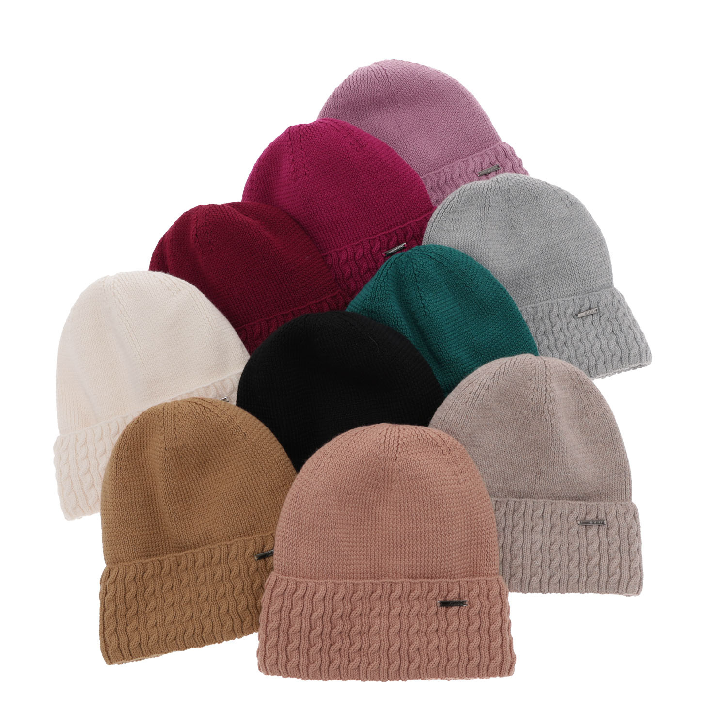 Wintermütze Damen aus Merinowolle in Violett Febe