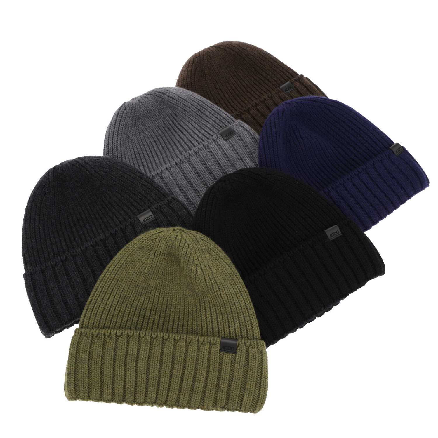 Wintermütze Herren, camel, 100% Merinowolle, bezszwowa, Bruner