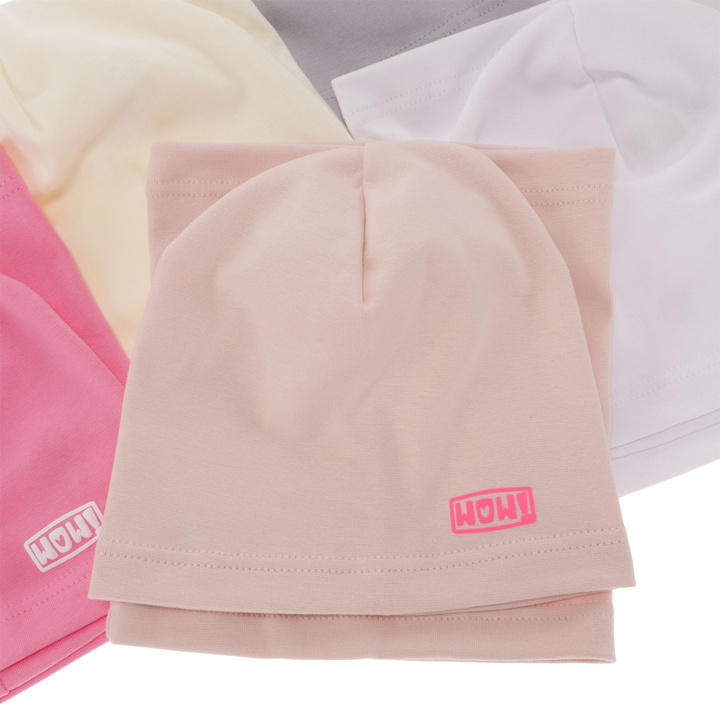 Herbst und Frühlingsset Mädchen baumwolle: Mütze und Schlauchschal Violett Friza