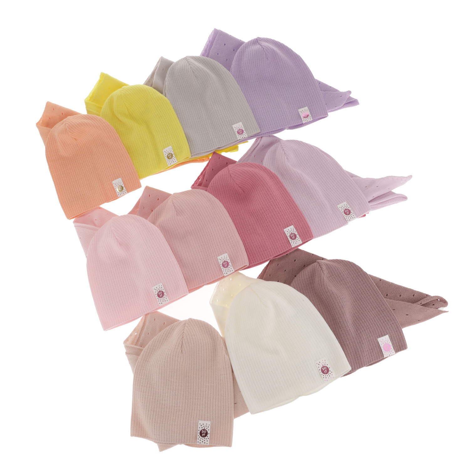 Herbst und Frühlingsset Mädchen: Mütze und Umschlagtuch Rosa Blanche