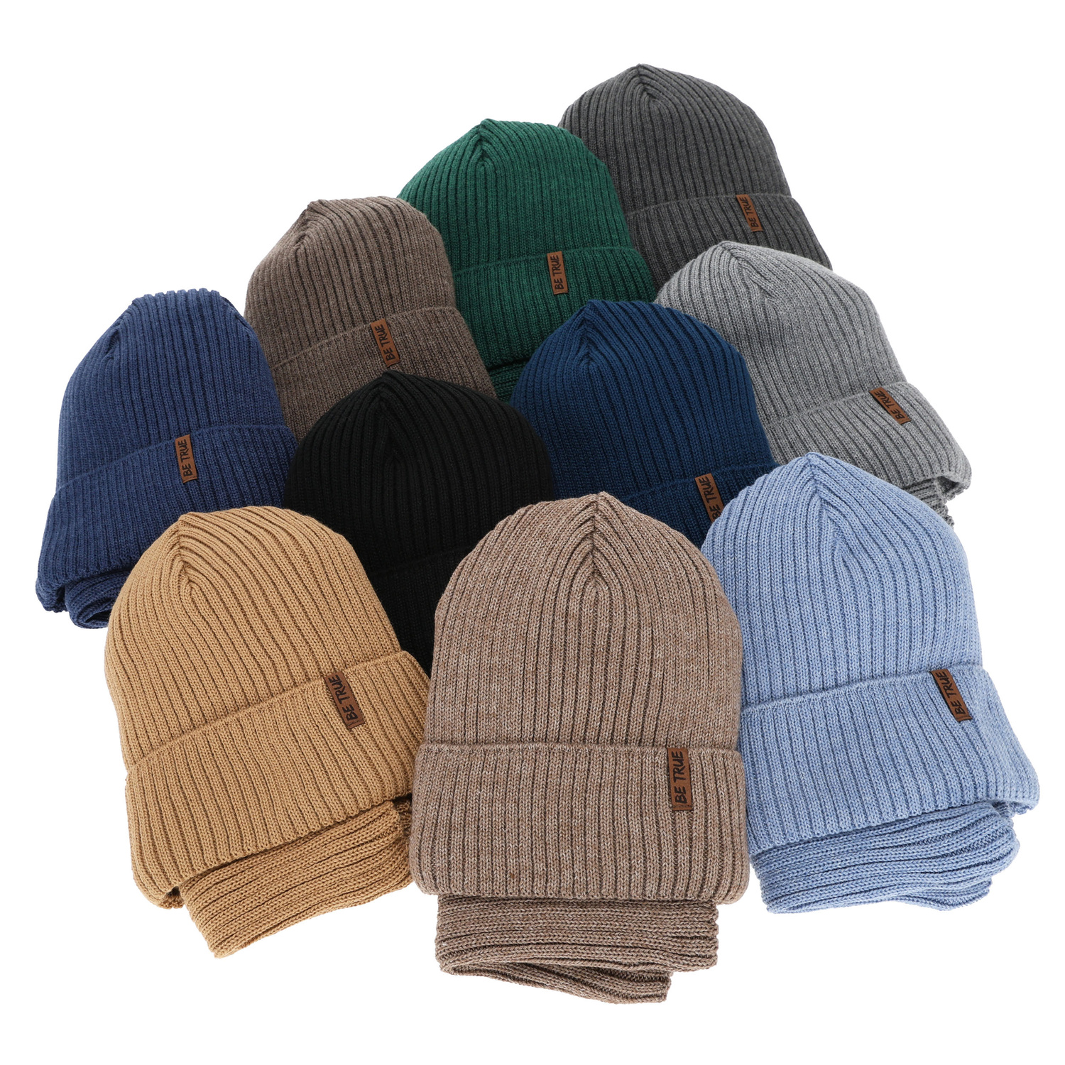 Winterset Jungen: Mütze und Schlauchschal, beige, mit Polarfleecefutter, mit Merinowolle, Colton