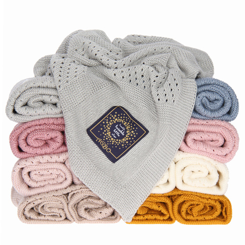 Baby und Kinder Decke aus 50% Bambus-Fasern, 50% Bamwolle Grau Domino