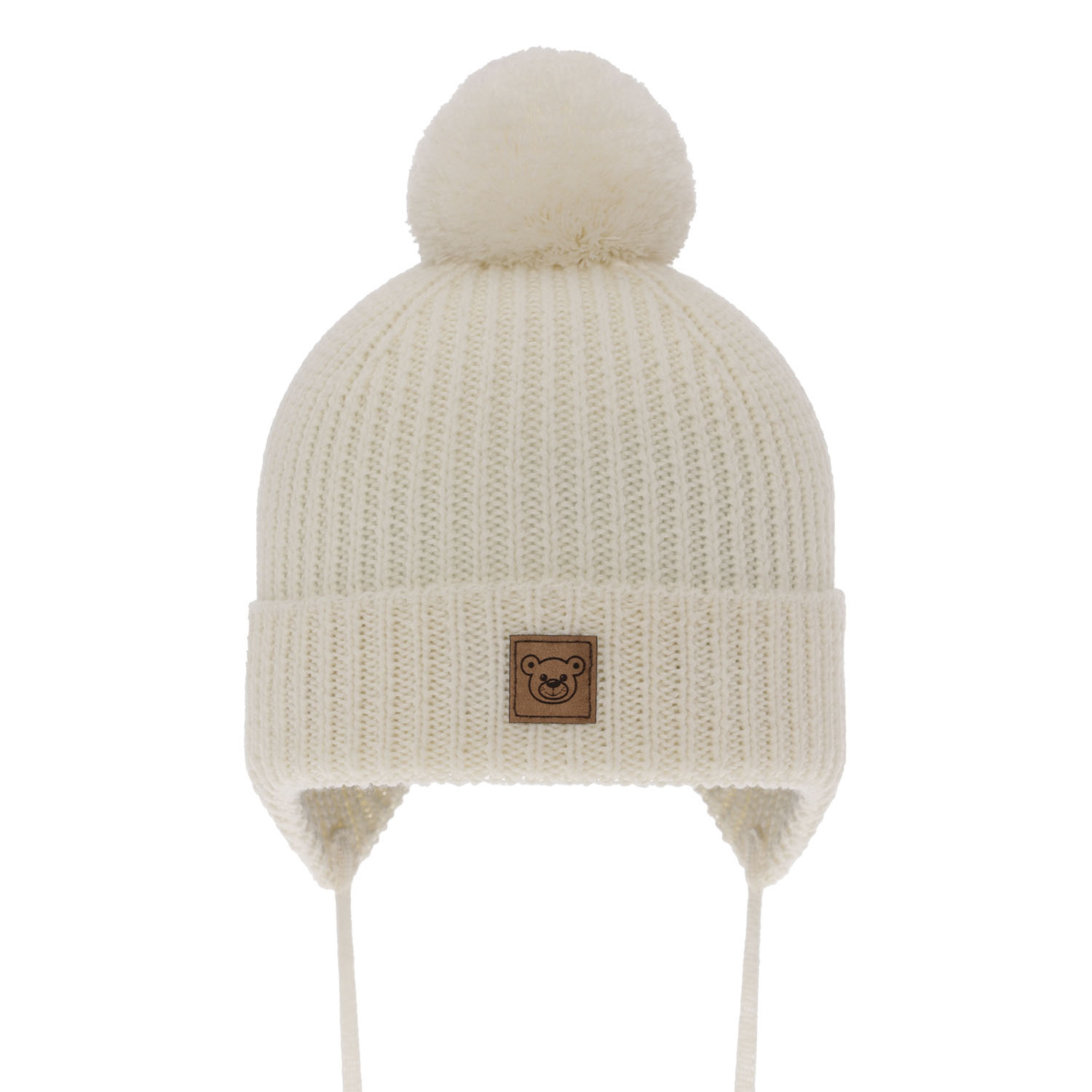 Wintermütze Jungen 100% extrafeine Merinowolle, gefüttert mit Wollfleece Cremefarben Tacco