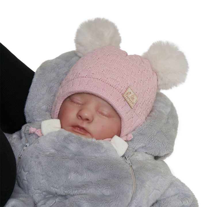 Wintermütze für Mädchen mit Bommel Rosa Emila