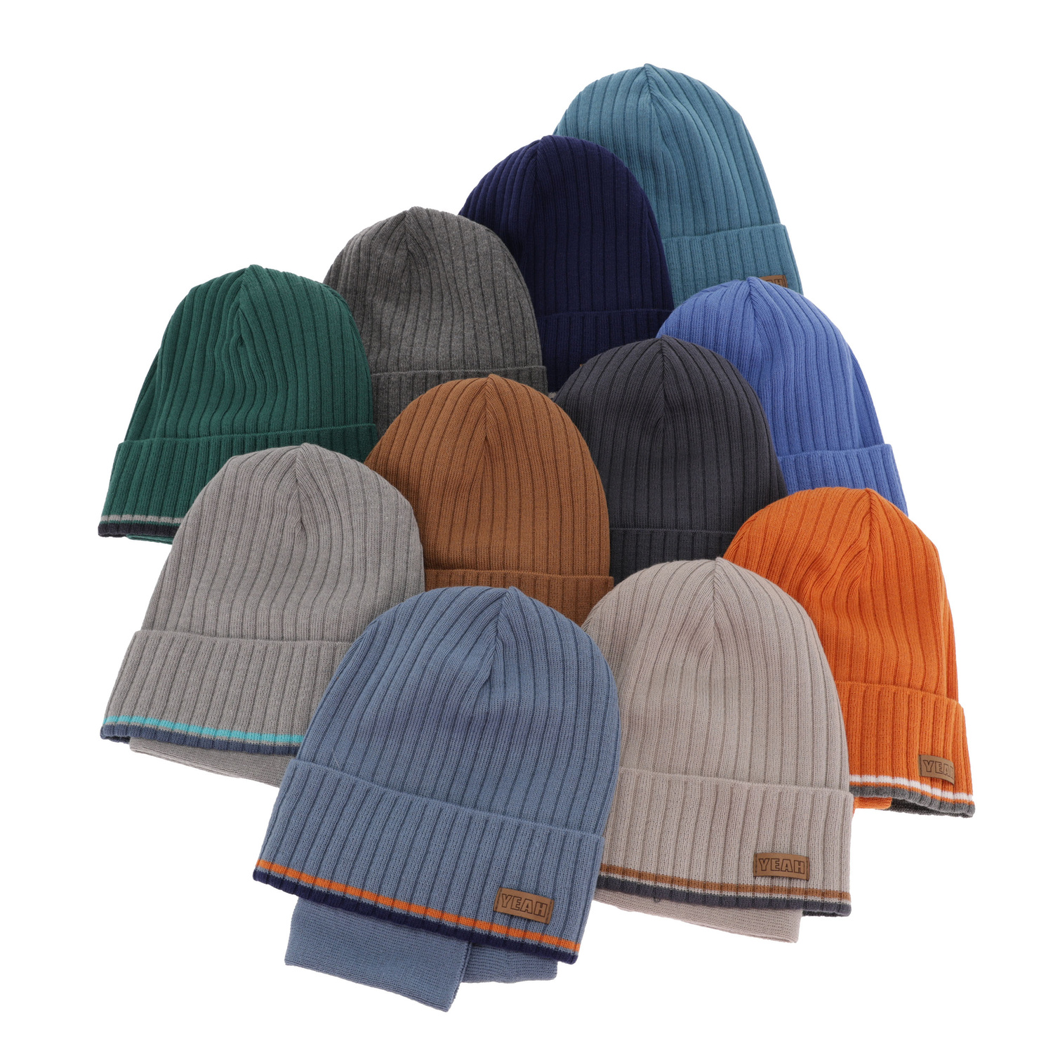 Herbst und Frühlingsset Jungen: Mütze und Schlauchschal, mit Baumwolle, Navy Blau London