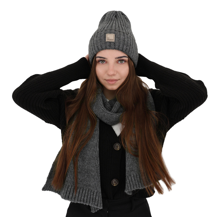 Wintermütze Damen aus Merinowolle Burgunder Benedetta