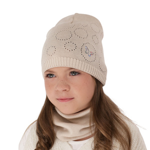 Herbst und Frühlingsset Mädchen: Mütze und Schlauchschal Rosa Amarilla