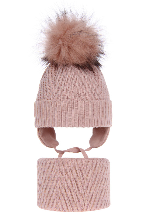 Winterset Mädchen: Mütze und Schlauchschal Rosa Ariana