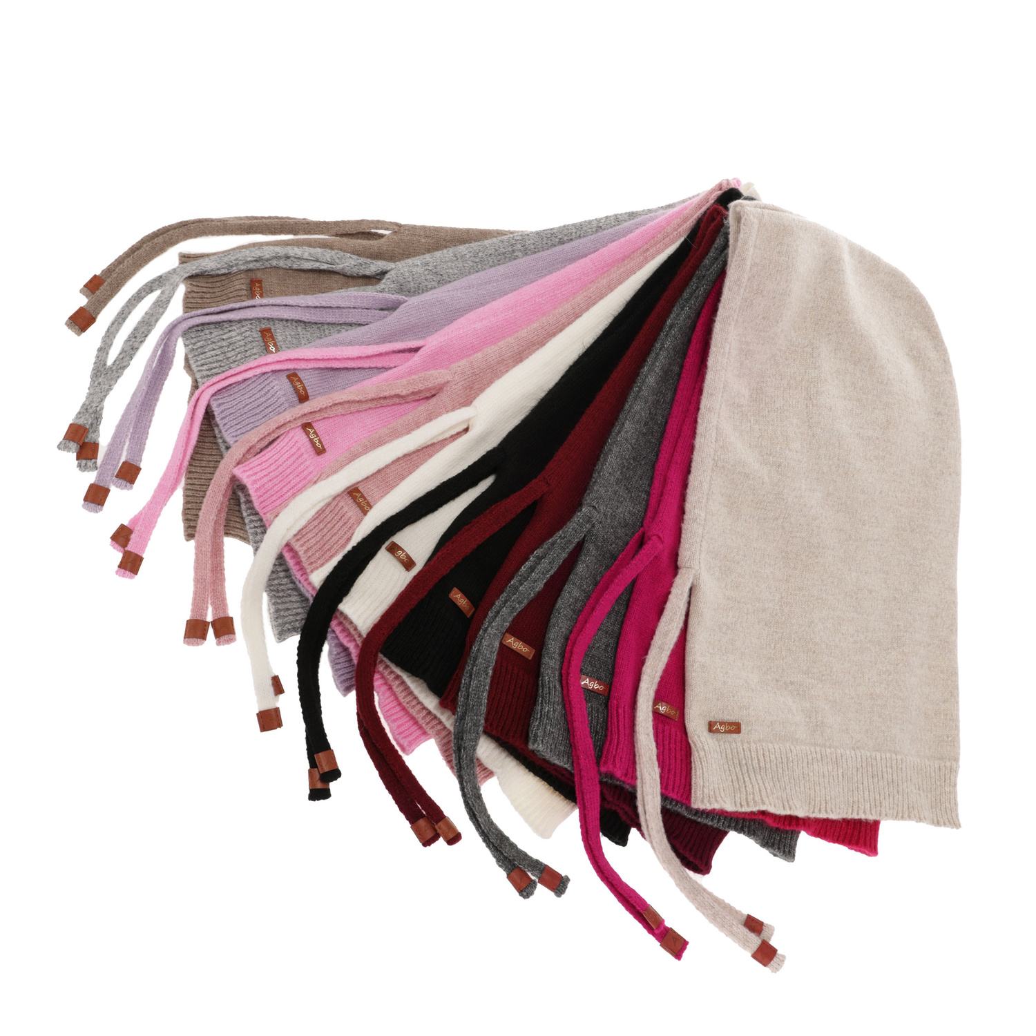 Balaclava für Damen, grün, mit Merinowolle, Elizabeth