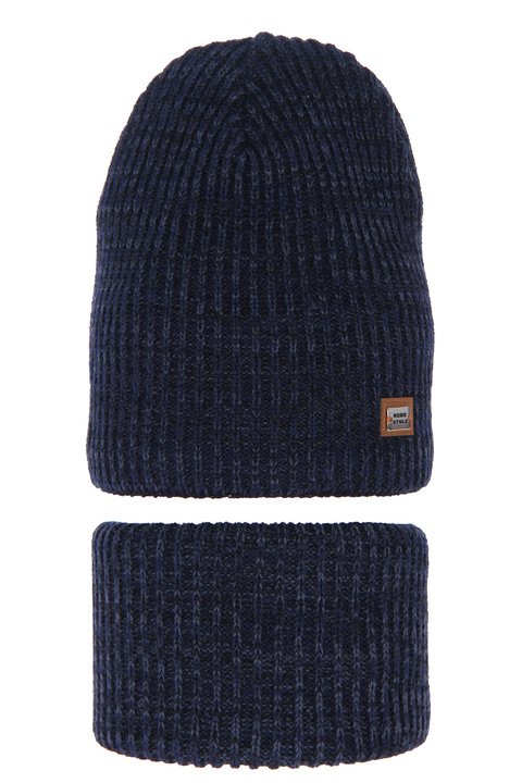 Winterset Jungen: Mütze und Schlauchschal Navy Blau Jarys
