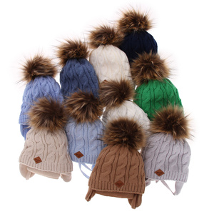 Winterset Jungen: Mütze und Schal mit Bommel Blau Minor