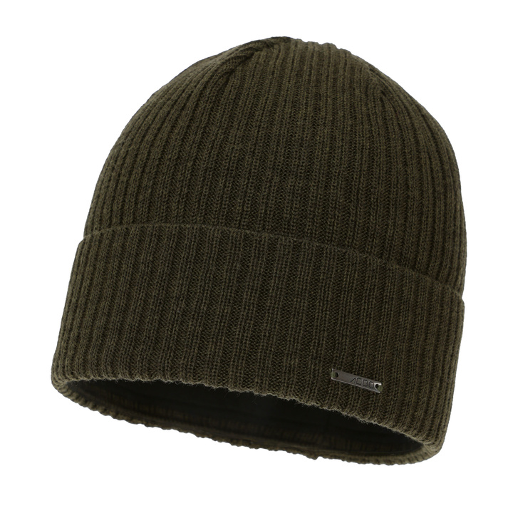 Wintermütze Herren, khaki, mit Merinowolle, Baltor