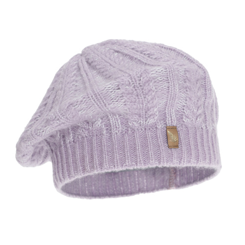 Winterberet Damen, violett, mit Merinowolle, Senja