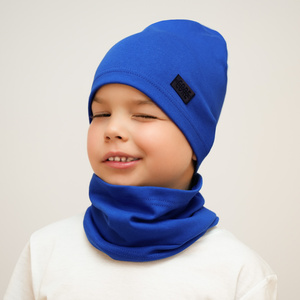 Herbst und Frühlingsset Jungen: Mütze und Schlauchschal Schwarz Frizi