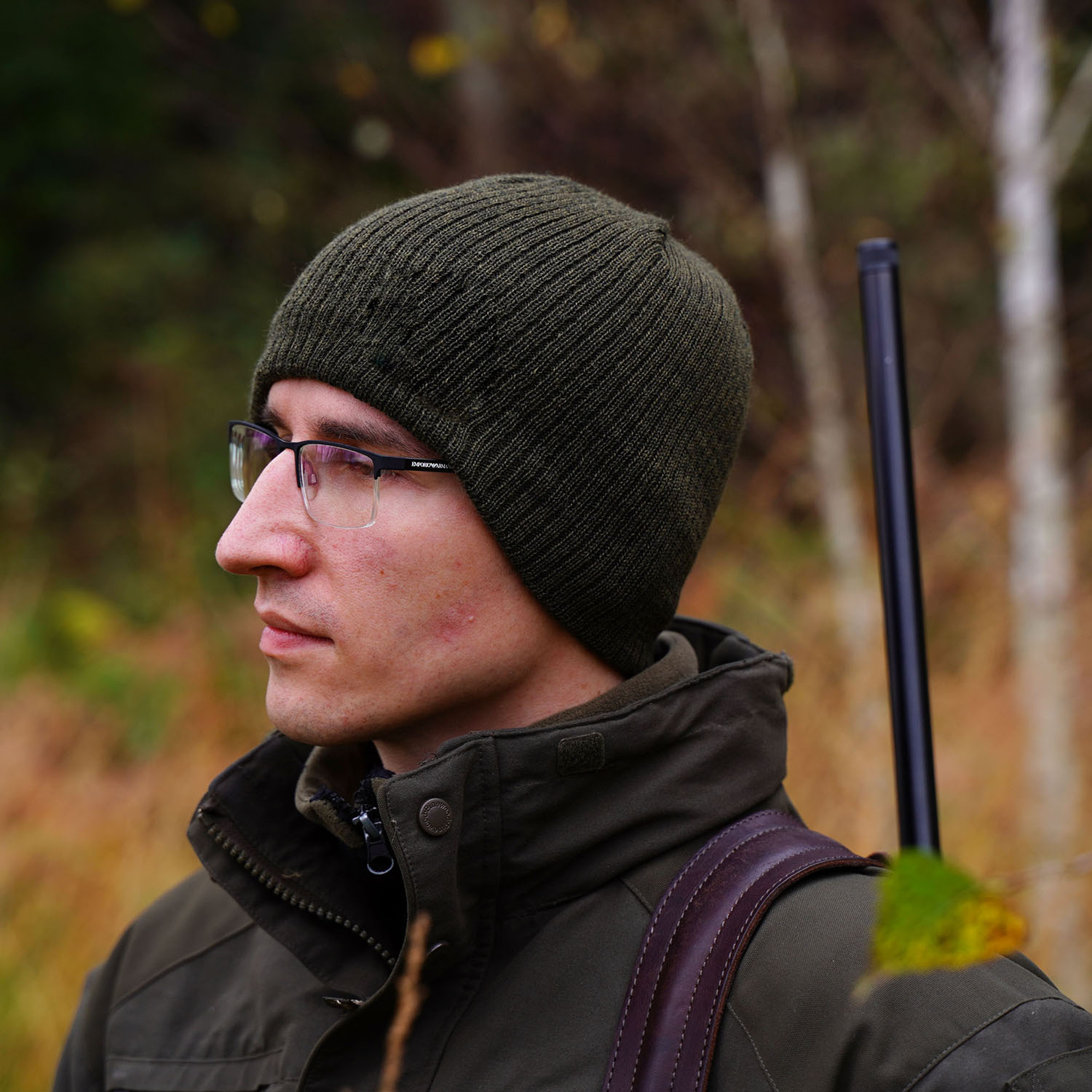 Wintermütze Herren aus Merinowolle in Orange Bird