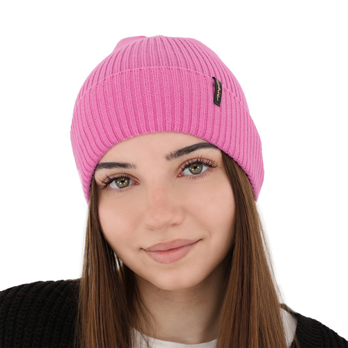 Wintermütze Damen 100% extrafeine Merinowolle Rosa Megan