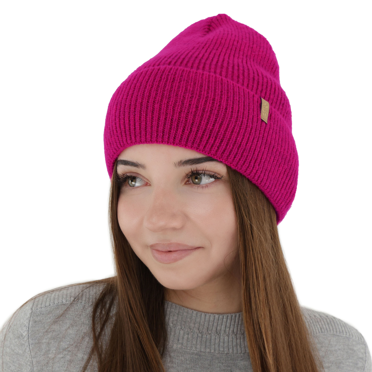 Wintermütze Damen, amarantowa, mit Merinowolle, Tahoe