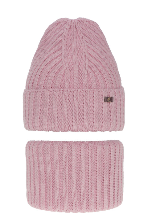 Winterset Mädchen: Mütze und Schlauchschal Rosa Valentine
