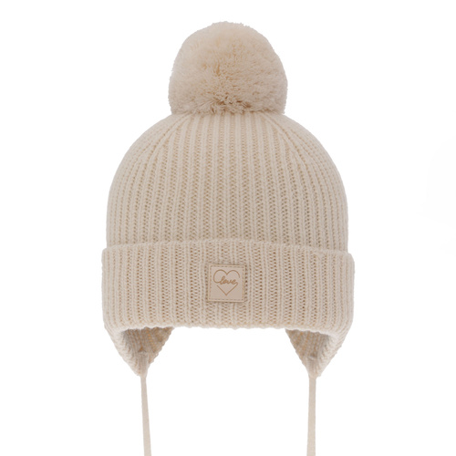 Wintermütze für Mädchen aus 100% extrafeiner Merinowolle, gefüttert mit Wollfleece in Rosa Hakkari