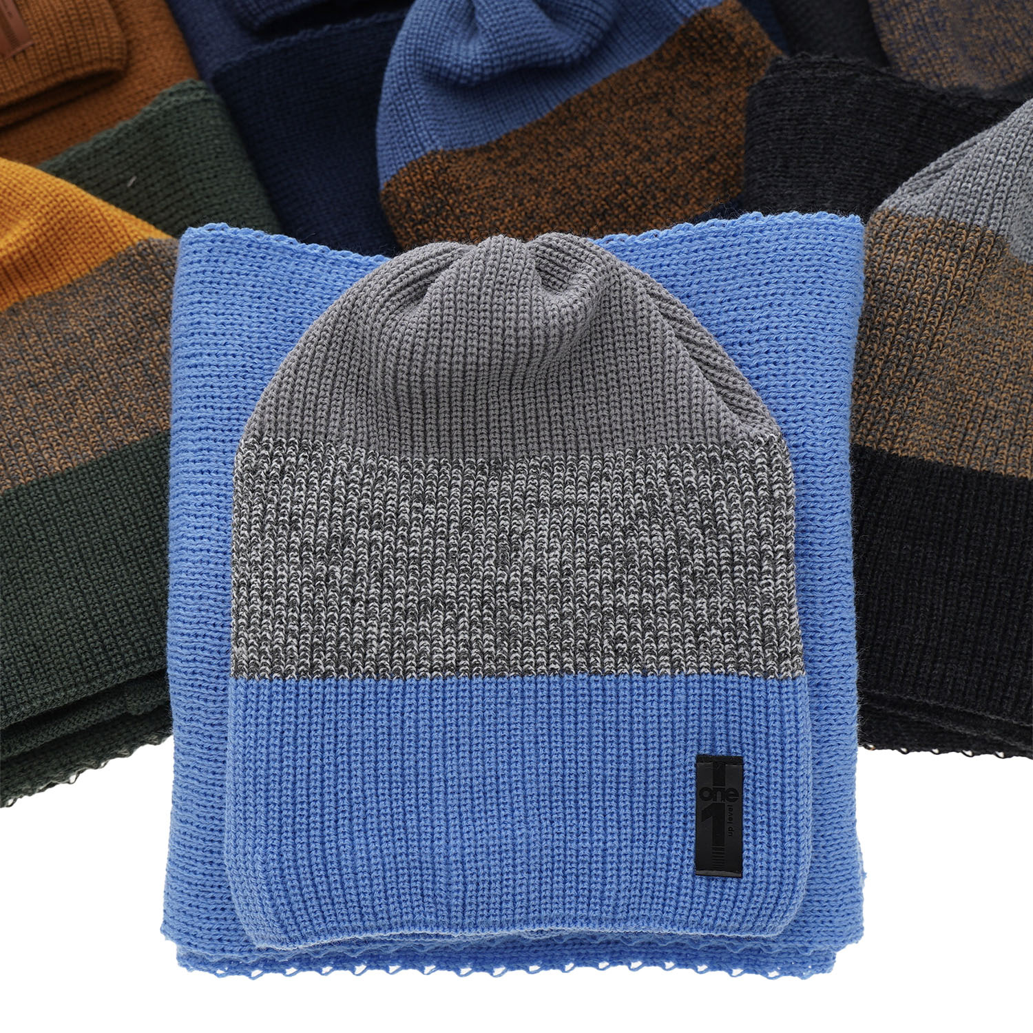 Winterset Jungen: Mütze und Schal Blau Sonik