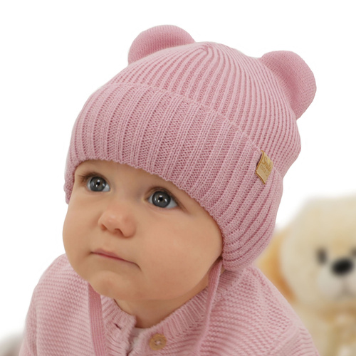 Wintermütze für Mädchen mit Merinowolle Rosa Shira