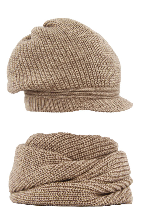 Winterset Mädchen: Mütze und Schal Beige Lambada