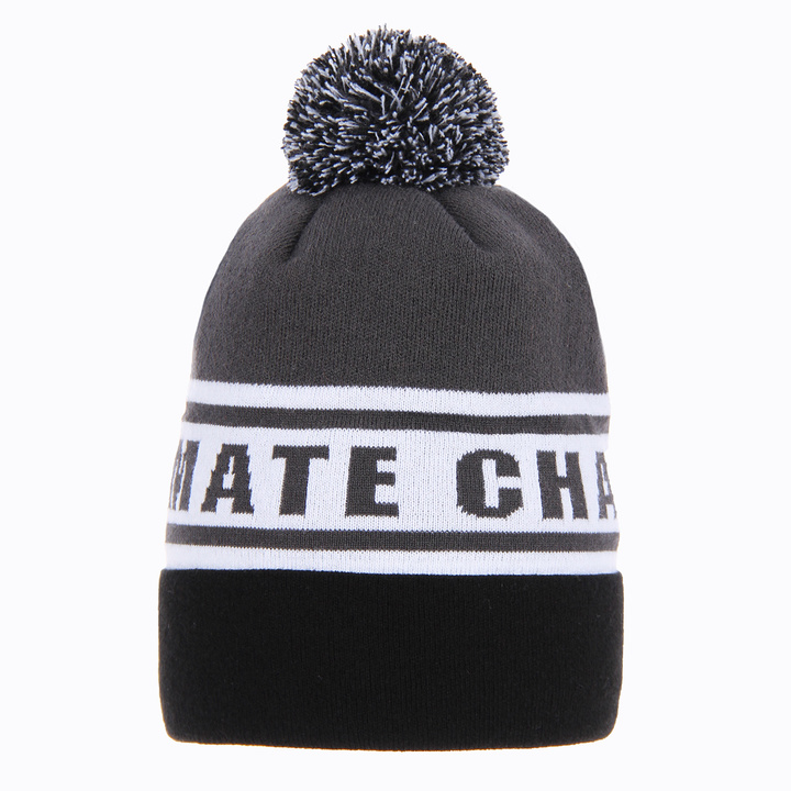 Wintermütze Jungen mit Bommel Grau Ultimate