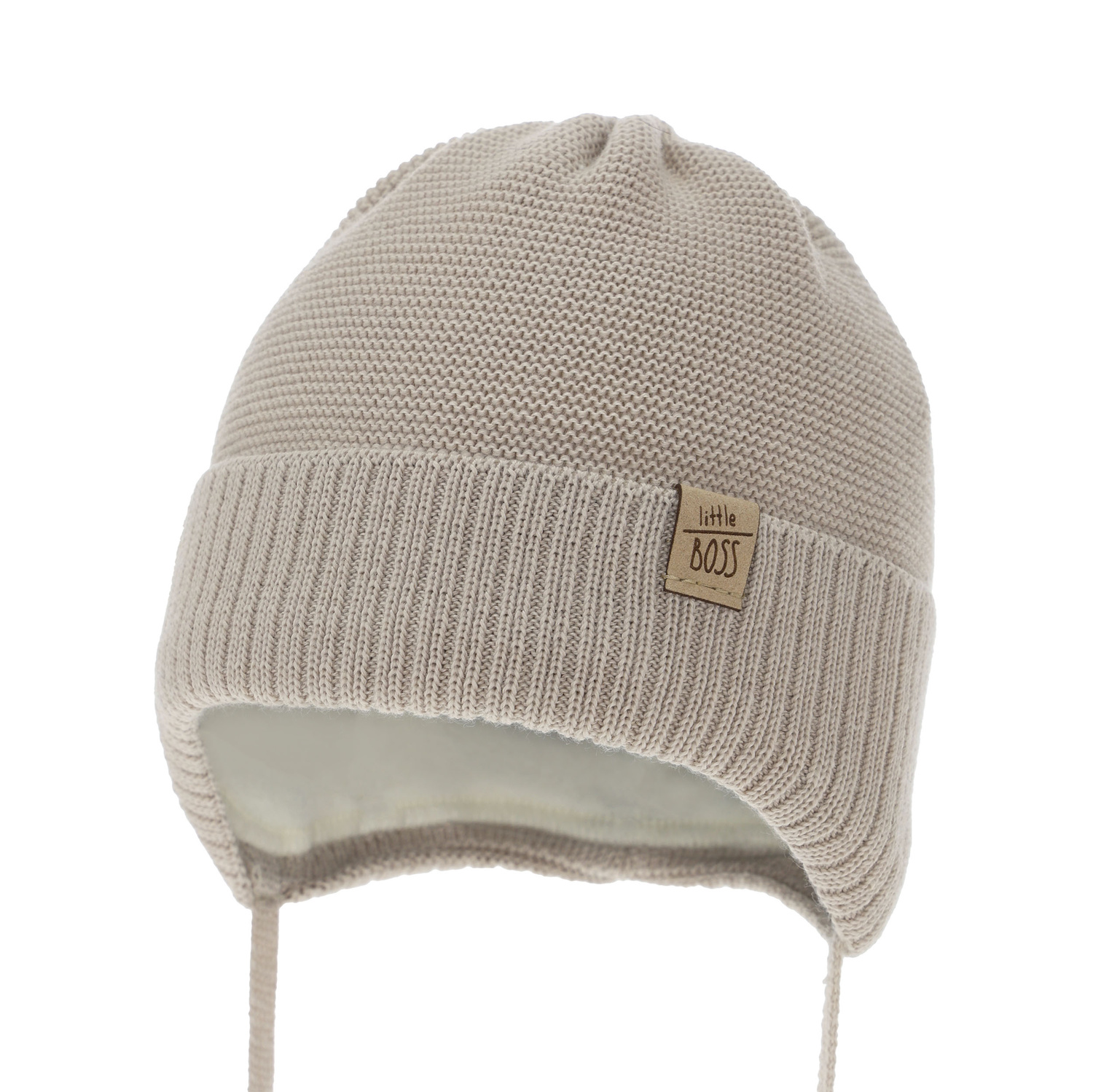 Wintermütze Jungen mit Merinowolle Beige Darsi