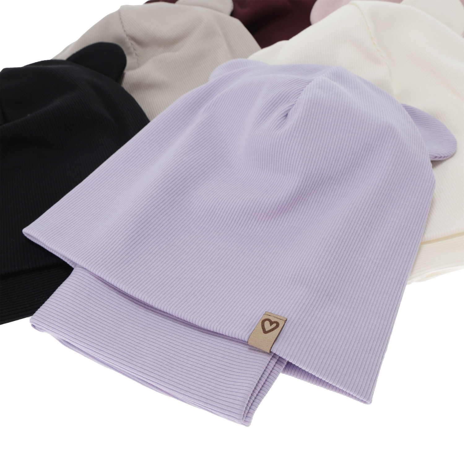 Herbst und Frühlingsset Mädchen: Mütze und Schlauchschal, dunkelbraun, Baumwolle, Luminia