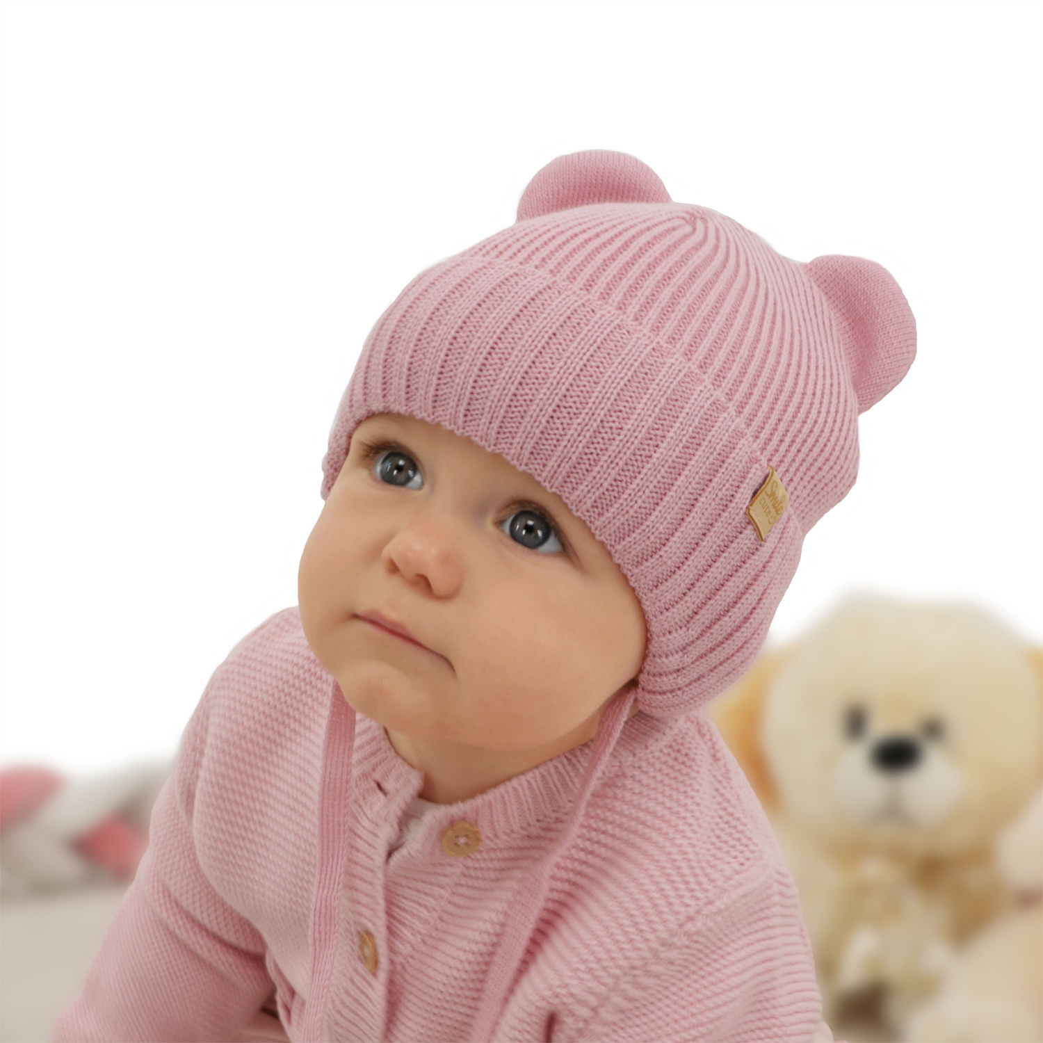 Wintermütze für Mädchen mit Merinowolle Rosa Shira