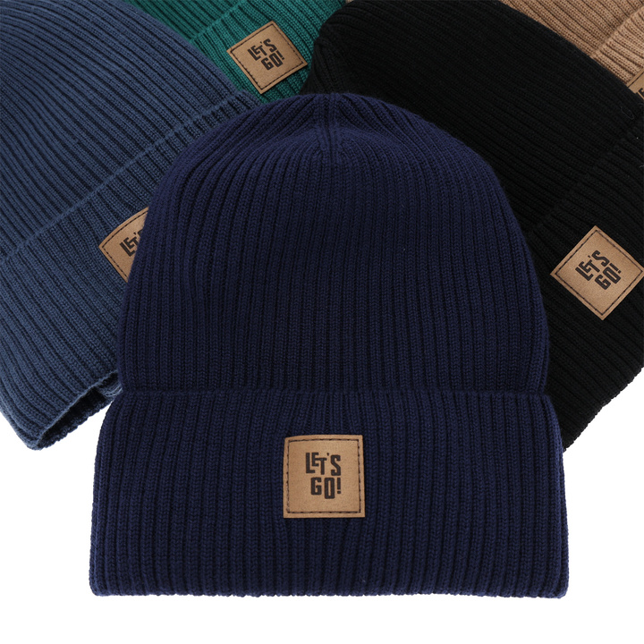 Herbst und Frühlingsset Jungen: Mütze und Schlauchschal 100%  Merinowolle Navy Blau Vanto