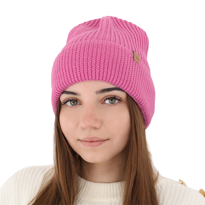 Wintermütze Damen 100% extrafeine Merinowolle Rosa Isla