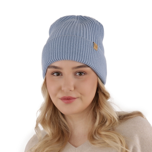Wintermütze Damen 100% extrafeine Merinowolle Braun Isla