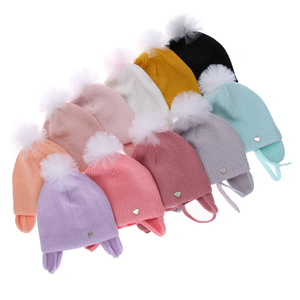 Herbst und Frühlingsmütze für Mädchen Schwarz Poni