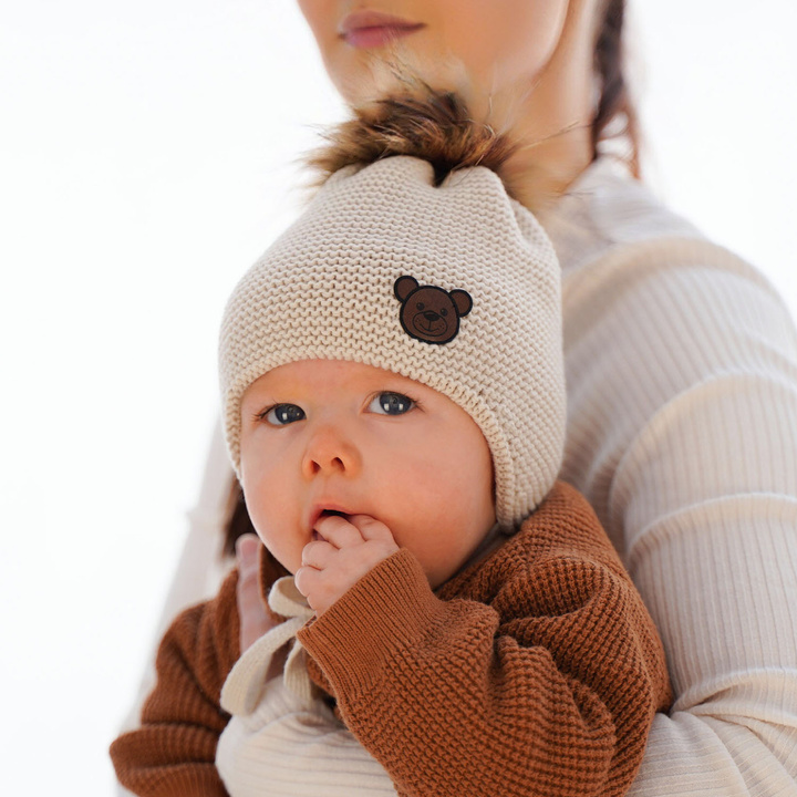 Winterset Jungen: Mütze und Schal mit Bommel Grau Banksi
