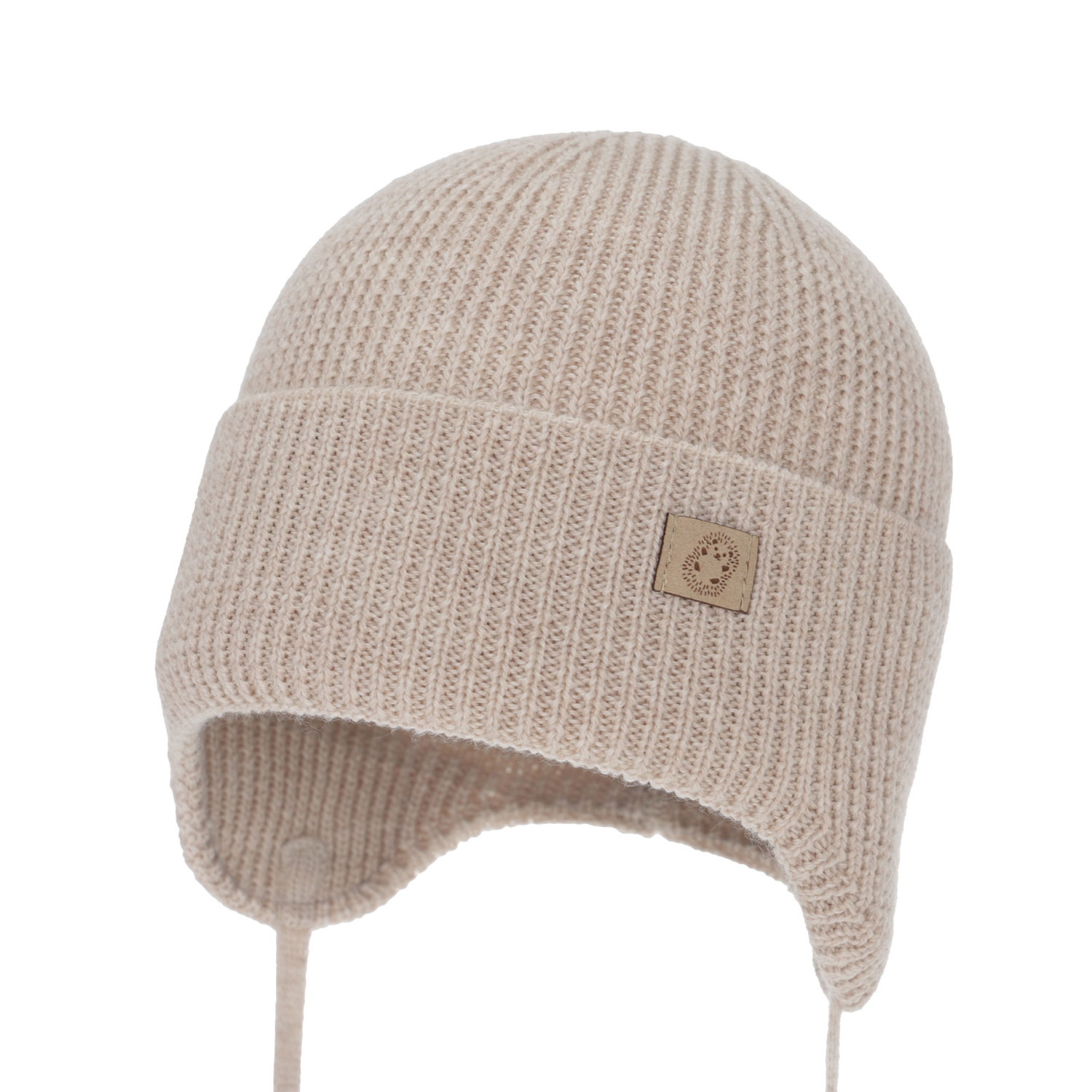 Wintermütze Jungen, herbst, frühling, 100% Merinowolle, wiązana, hellbeige, Bakadi