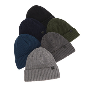 Wintermütze Herren aus Merinowolle in Navy Blau Sewer