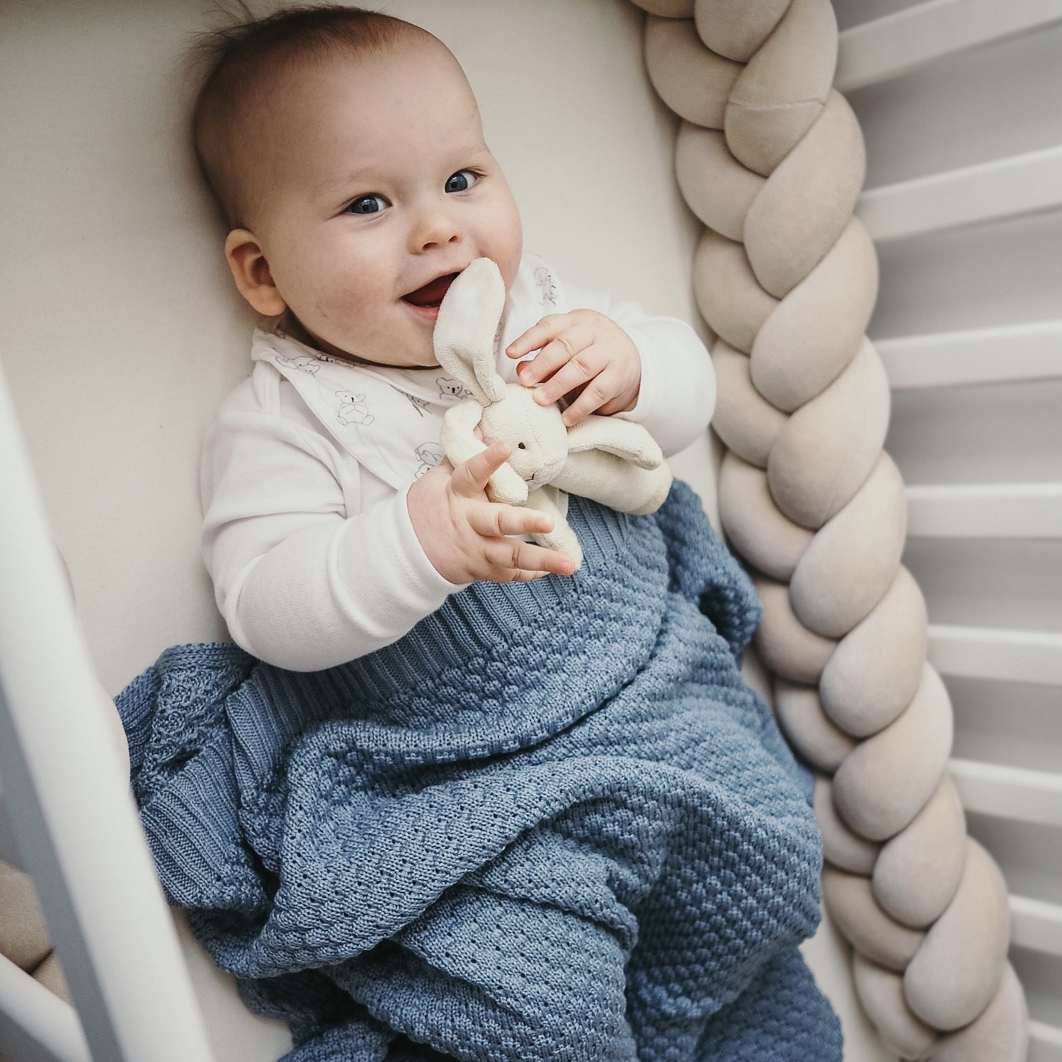 Baby und Kinder Decke aus 100% Bambus-Fasern Cremefarben Royal