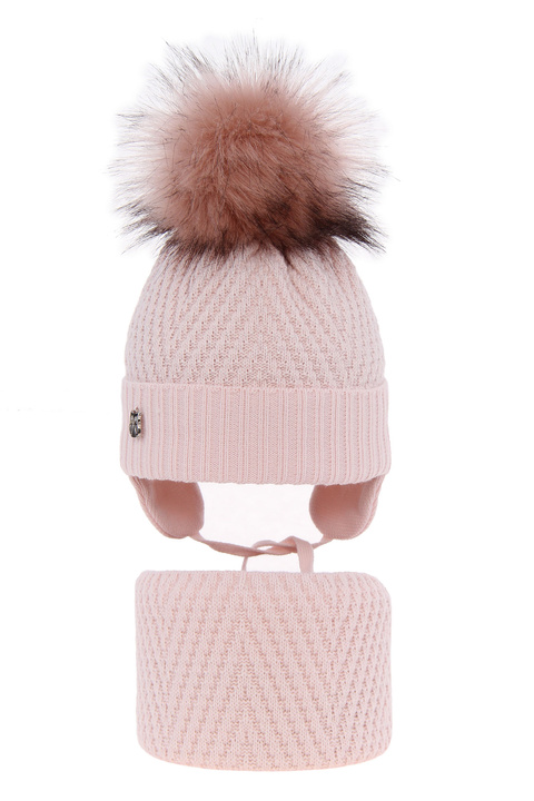 Winterset Mädchen: Mütze und Schlauchschal Rosa Ariana