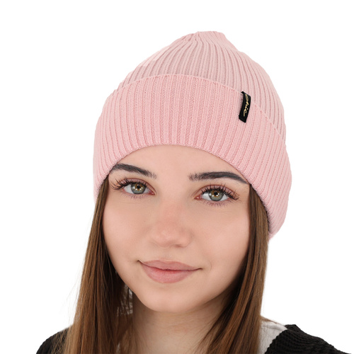 Wintermütze Damen, rosa, 100% Merinowolle, Megan