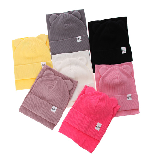 Herbst und Frühlingsset Mädchen: Mütze und Schlauchschal, mit Baumwolle, Gelb Kajra